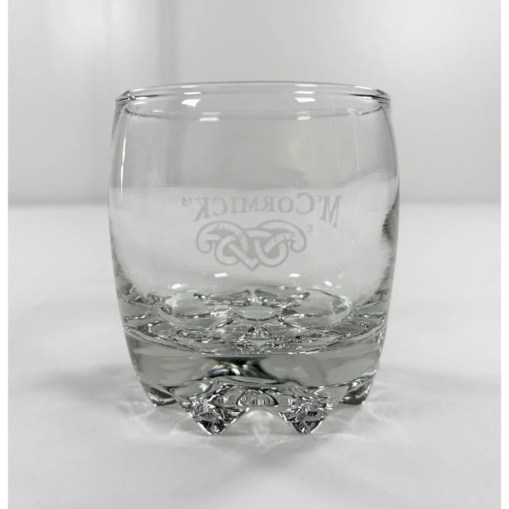 Set of 5 Vintage McCormick's Imported Irish‎ Whiskey Rocks Glasses Bubble Base